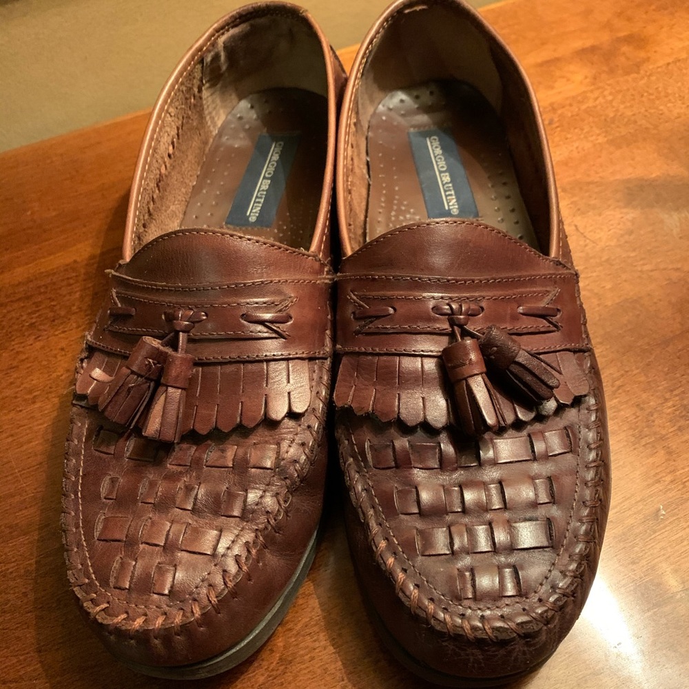 Giorgio Brutini weaved leather tassel loafers 8.5D